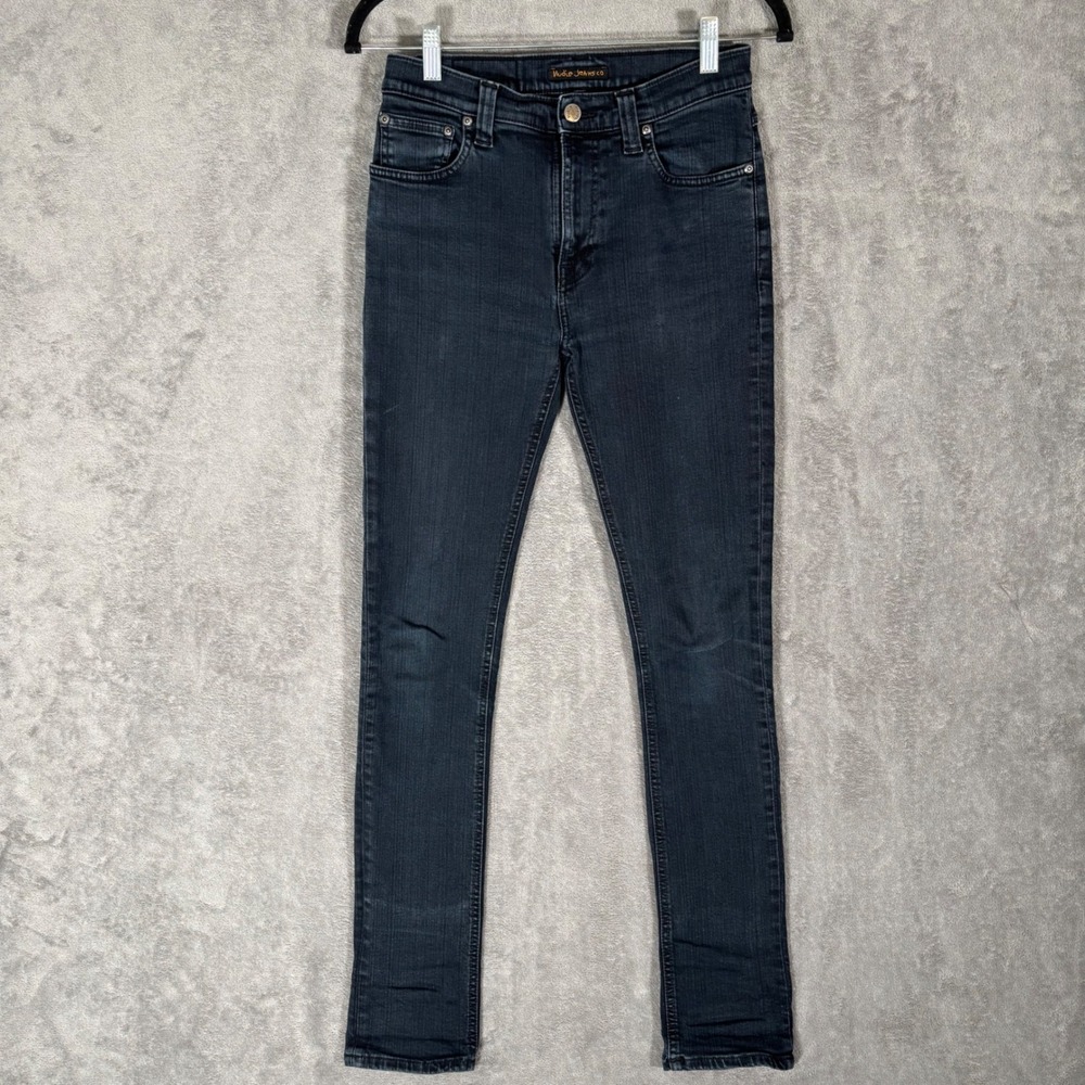 Nudie Jeans Co High Kai Black Black Skinny Fit Jeans Womens 28x32 Made in Italy
